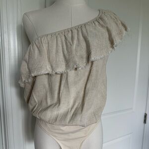 Promesa One-Shoulder Cream Bodysuit